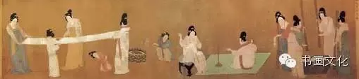 《捣练图》，1860年“火烧圆明园”后被掠夺并流失海外，现藏美国波士顿博物